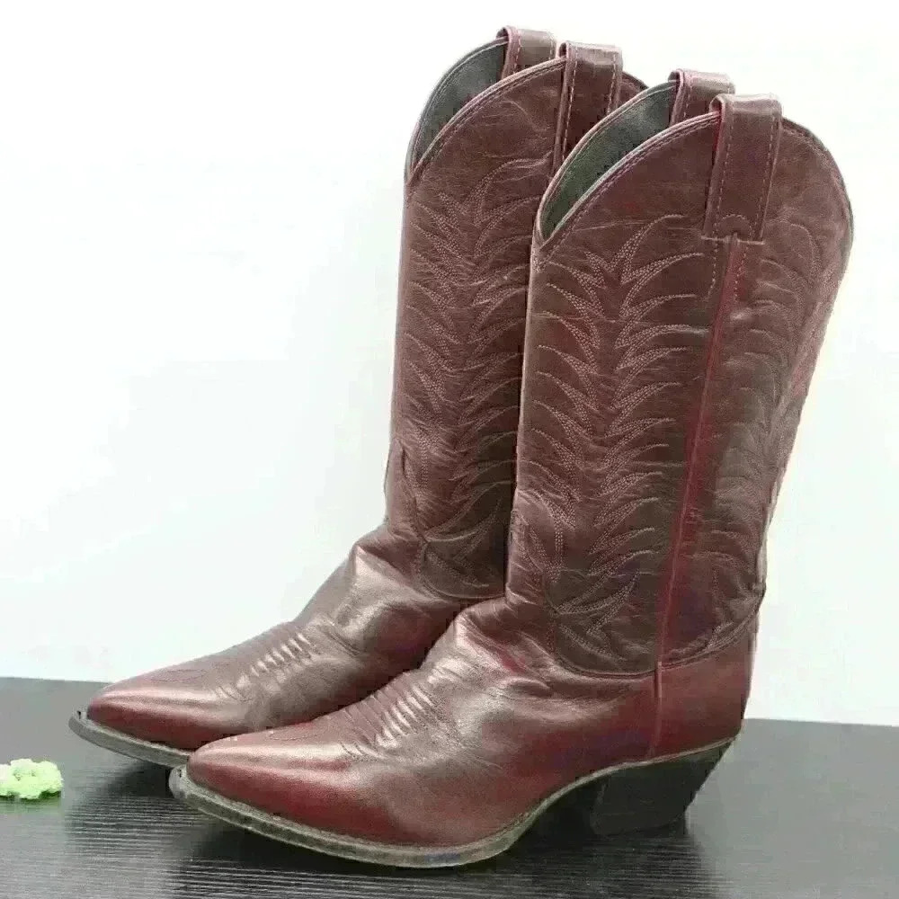 Justin Women's Cordovan Brown Leather Boots